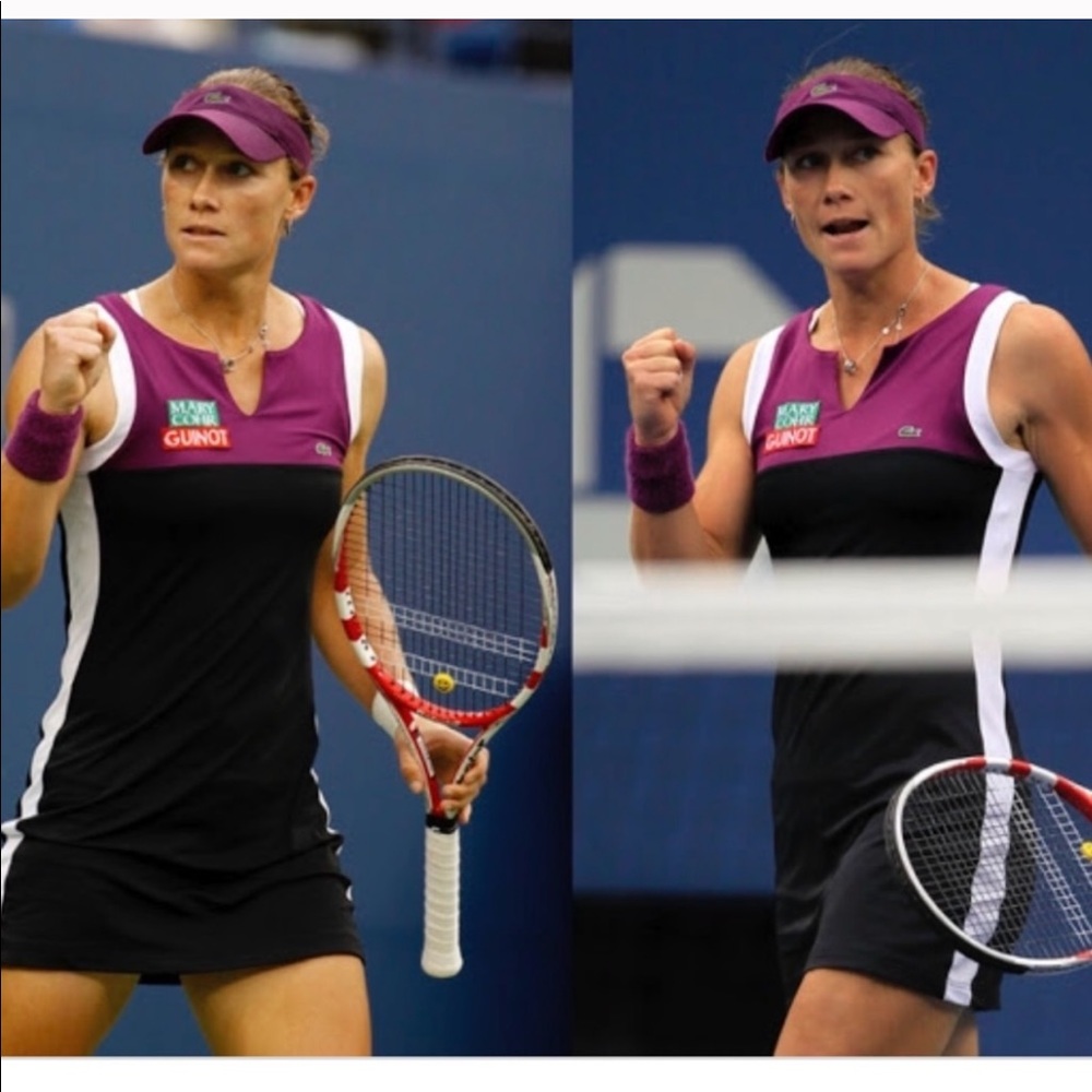 Lacoste Purple White Black Tennis Dress